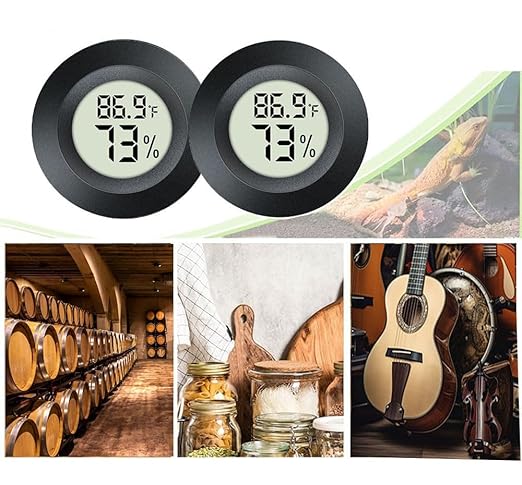 3 Pack Mini Hygrometer Thermometer Digital Humidity Meter Indoor/Outdoor Humidity Monitor Reptile Thermometer for Humidors Garden Cellar Greenhouse ℉/ ℃ (3) - Image 5