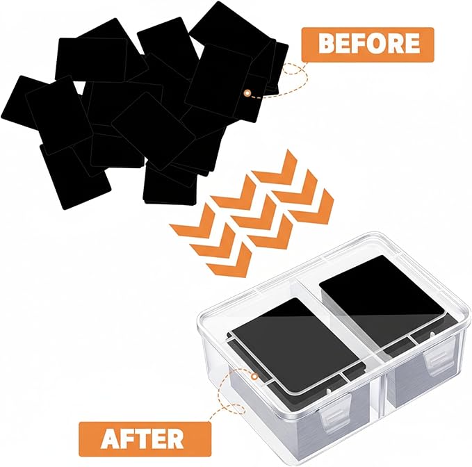 Vicenpal 300 Card Storage Box Compatible with Mtg TCG Clear Plastic Trading Card Storage Box with Removable Divider Hard Trading Deck Case for Baseball Football Game Organizer Collector(6 Pcs) - Image 6