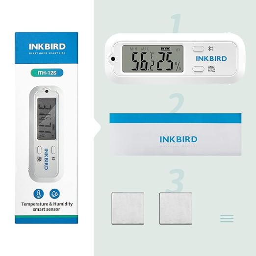 Inkbird Mini Digital Thermometer and Hygrometer, Temperature Humidity Bluetooth Smart Sensor, for Guitar Humidor Mason Jar Incubators - Image 8