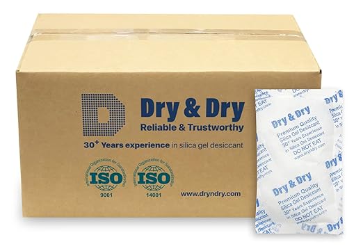 Dry & Dry 100 Gram [200 Packets] Silica Gel Packets Desiccants, Silica Packets - Rechargeable Silica Gel Packs, Desiccants Packets, Silica Gel by DryDry