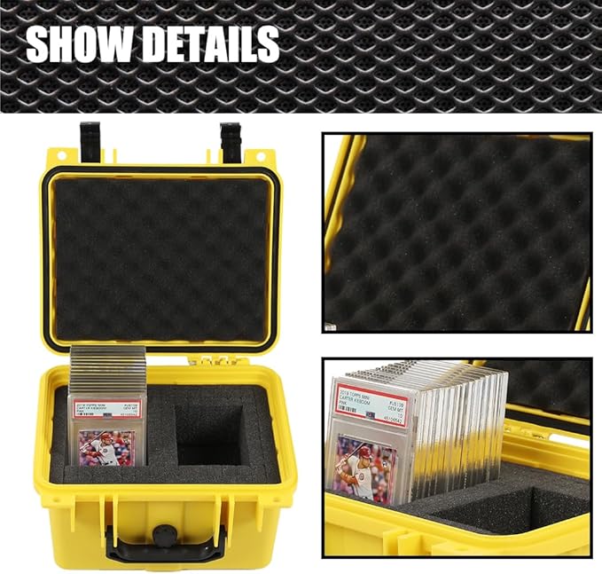 G-PLUS Graded Card Storage Box Fit BGS PSA SGC FGS Weatherproof Graded Sports Trading Cards(Small, Yellow) - Image 6