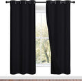 NICETOWN 100% Blackout Window Curtain Panels, Full Light Blocking Drapes with Black Liner for Nursery, 72 inches Drop Thermal Bedroom Drapes and Curtains (Black, 2 Pieces, 42 inches Wide Per Panel) by NICETOWN