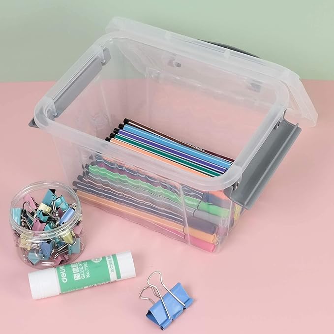 3 L Small Storage Bins, Clear Storage Box with Lid, 6 Pack - Image 5