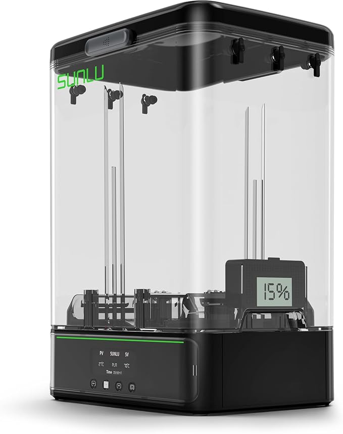 SUNLU Filament Dryer & Storage Box SP2, Fit 2-Spools 1KG Filament, 70℃ Max Temperature Dryer Box with 360° Heating for 3D Printer Filament Drying and Sealing, Compatible with PLA PETG ABS TPU 1.75mm by SUNLU