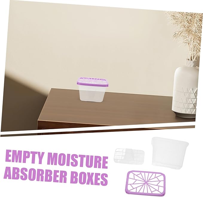PRETYZOOM 4pcs Moisture Absorber Box Reusable Storage Case for Closet Basement Wardrobe Moisture Remover Holder - Image 9