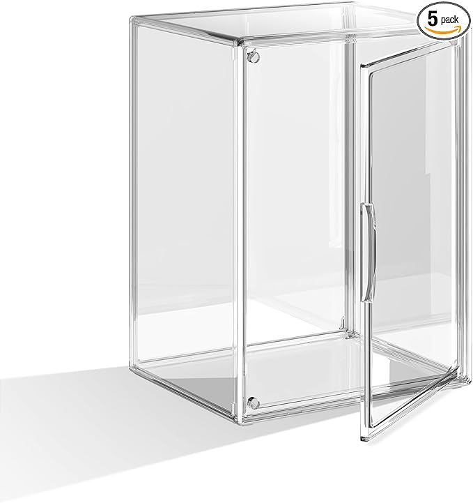 Clear Acrylic Display Case, Extra Large Stackable Storage Bins Magnetic Attraction Lids, 1 Pack Acrylic Box Showcase for Collectibles, Figures, Cosmetic, Purse, Handbag, Wallet, 10.7x10.2x14.2 inch by HOYOJA