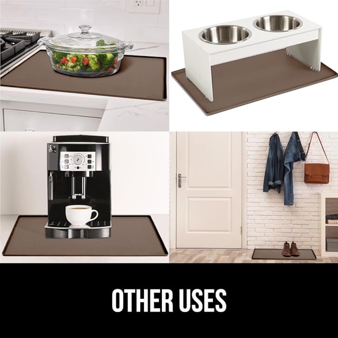 GORILLA GRIP Waterproof Silicone Under Sink Mat with Raised Lip for Kitchen and Bathroom, 31 x 22 in, Cabinet Shelf Liner Stay in Place Mats Dishwasher Safe Drawer Liner, Organizer Tray, Coffee - Image 7