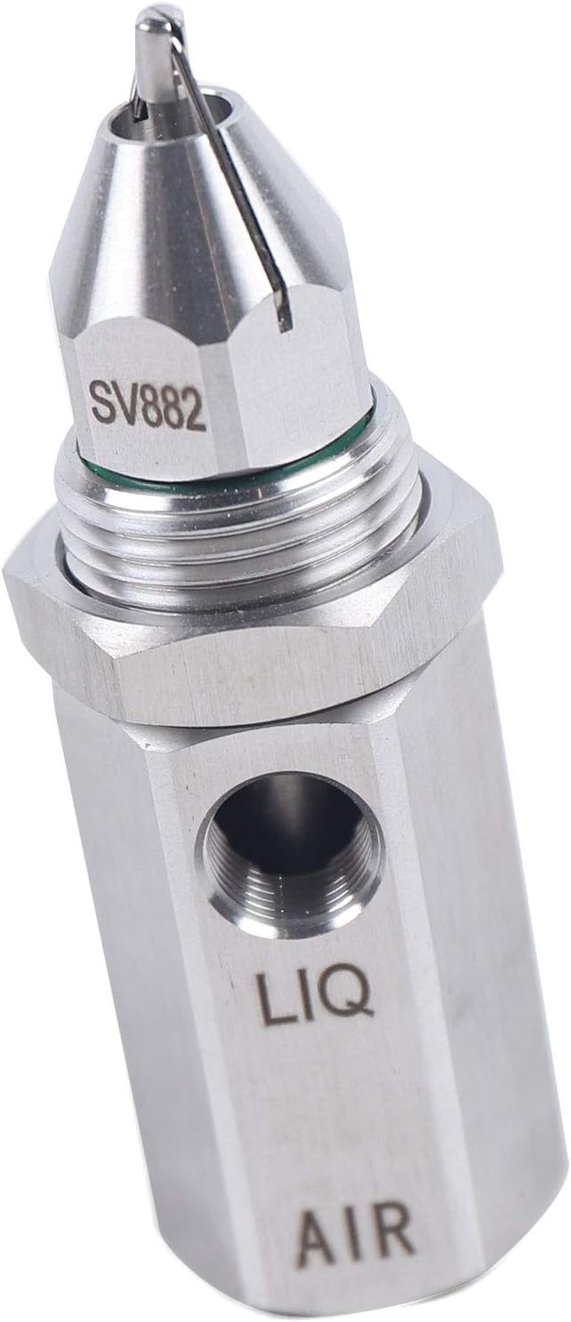 Stainless Steel Ultrasonic Air Atomizer Nozzle - Wet Fog Ultra-Fine Mist Nozzle for Cooling, Humidifying, And Dust Control (80 Degree) by DouSeiAi