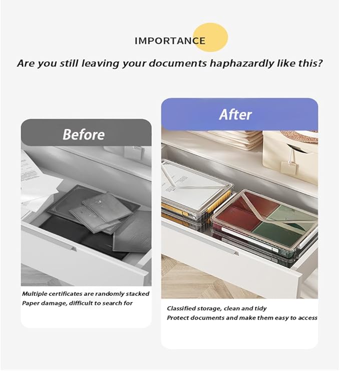 2 Pack Clear Plastic File Boxes w/Latching Lids, Stackable A4 Storage (‎White Latches, Small) - Image 4