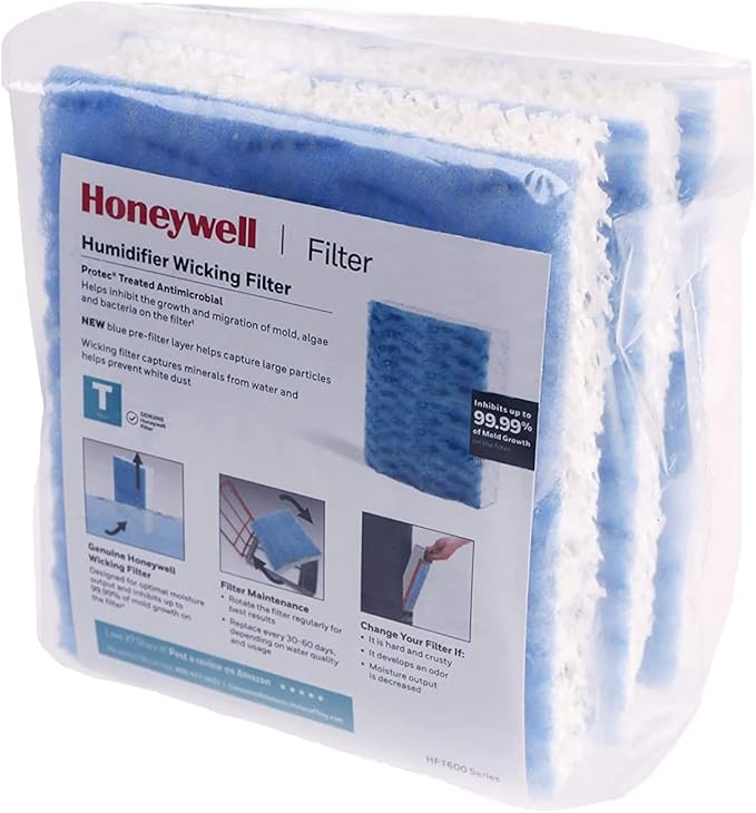 Honeywell Replacement Wicking Filter T, 3 pack, white, 3 Count by HoneywellPluggedIn