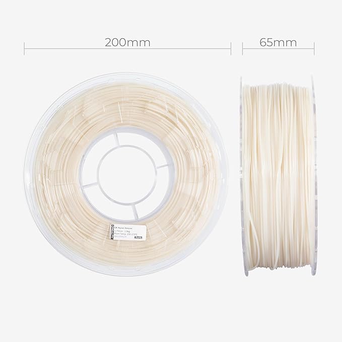 Creality Nylon Filament 1.75mm, 3D Printer Filament, 1.0kg (2.2lbs) Spool, No Warp Enhanced Toughness, Dimensional Accuracy ±0.03mm Printing Filament, for 3D Printers (Nylon) - Image 6