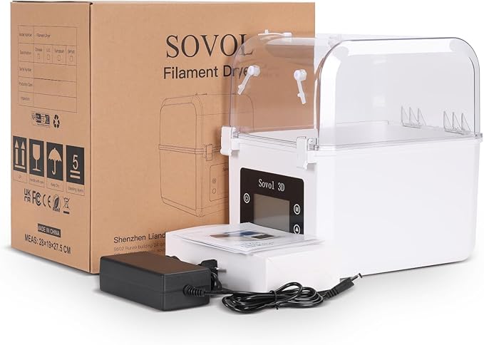 Sovol Filament Dryer 2025, SH01 Filament Dehydrator 3D Printer Spool Holder with Upgraded Fan, Dry Box for Keeping Filament Dry, Compatible with 1.75mm, 2.85mm PLA PETG TPU ABS - Image 9