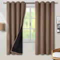 BGment Thermal Insulated 100% Blackout Curtains for Bedroom with Black Liner, Double Layer Full Room Darkening Noise Reducing Grommet Curtain (52 x 72 Inch, Taupe, 2 Panels) by BGment