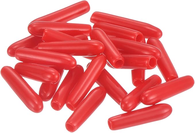 uxcell 20pcs Rubber End Caps 1.5mm ID Vinyl Round Tube Bolt Cap Cover Thread Protectors Red - Image 4