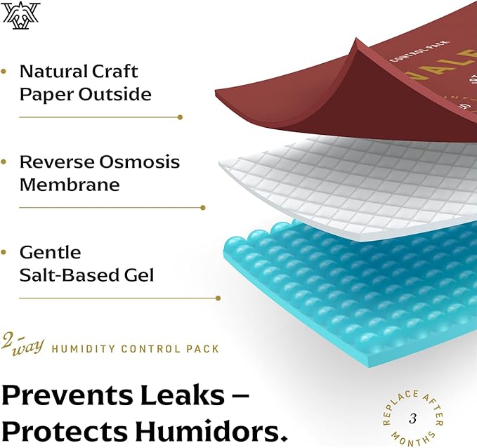 Valet 75% Two-Way Humidity Packs for Wood Containers, 12-Pack, 60g Each, Humidifier Pack Prevents Leaks and Controls Moisture with Natural Craft Paper Design - Image 3
