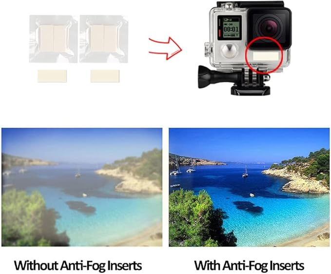 60pcs Anti Fog Inserts for Gopro Hero 12 11 10 9 8 7 6 5 4 3 Action Waterproof Case, for Xiaoyi SJCam Insta 360 Go DJI Osmo Camera, Underwater Recycle Drying Blur Defogger, Photography Accessories - Image 3