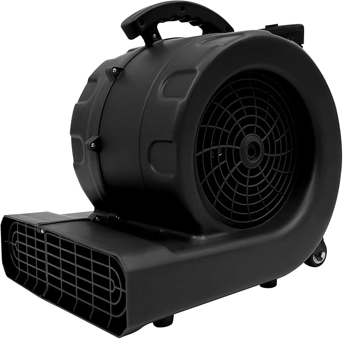 750W Air Mover Blower Fan, 3-Speed Carpet Dryer Fan with Casters and Telescopic Pull Rod, Centrifugal Air Mover for Home Commercial, and Janitorial Use by Unknown