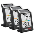 BaldrTherm Room Thermometer Indoor Humidity Meter, Solar-Powered 3.2'' Digital Temperature Sensor Monitor with 5-Comfort Indicator for Baby, Home, Office, Black, 3Pack by BaldrTherm