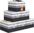 Storage Bin,Collapsible Storage Basket For Organizing,Large Storage Boxes With Rope Handles,Storage Containers,Gradient Grey,6 Pack by StorageTastic