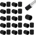 25 Pcs 1/4" (7 mm) Round Chair Leg Tips Caps, Silicone Rubber Furniture Leg Floor Protectors, Reduce Noise Folding Metal Chair Leg Cap Replacement for Bar Stool Leg Patio Indoor, Black by BOPOREAE