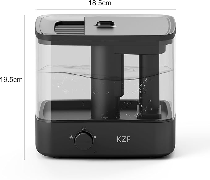 KZF 2.3L Top-Fill Cool Mist Humidifier – Whisper-Quiet, Up to 30 Hrs Runtime, Auto Shut-Off, Ideal for Bedroom, Baby Nursery & Plants - Image 6