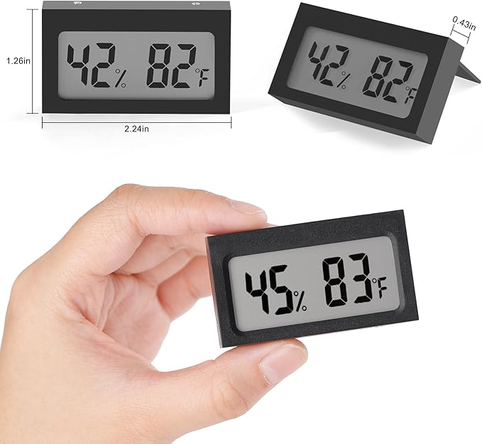 Digital Hygrometer Thermometer with LCD Display Indoor Temperature Gauge Humidity Meter for Home or Greenhouse (Black, 4 Pack) - Image 5