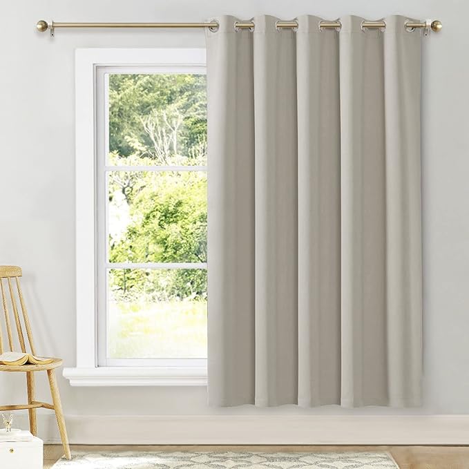 NICETOWN Room Darkening Curtains for Bedroom, Natural Thermal Insulated Drapes 72 inches Long for Office, Loft, Guestroom (1 Panel, 70" Wide per Panel) by NICETOWN