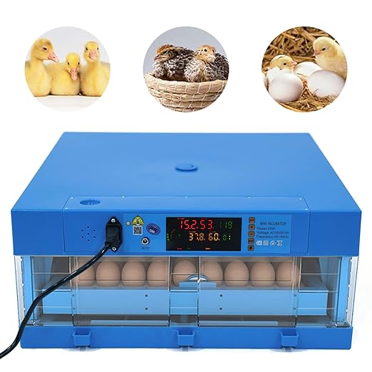 64 Hatching Eggs Incubator Digital Automatic Incubator, Temperature Humidity Control, 360° Automatic Egg Turner, Function Panel Display for Hatching Chicken Duck Goose Pigeon Quail - Image 2