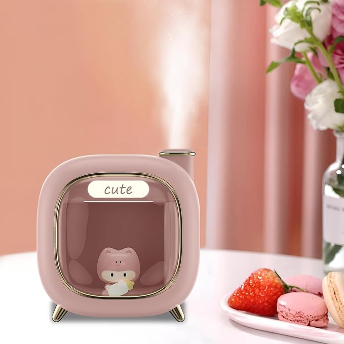 Cute Pet Humidifier, 13.5oz Creative TV Humidifier, USB Plug in Use, Desktop Silent Spray, High Appearance Level Gifts (Pink) - Image 7