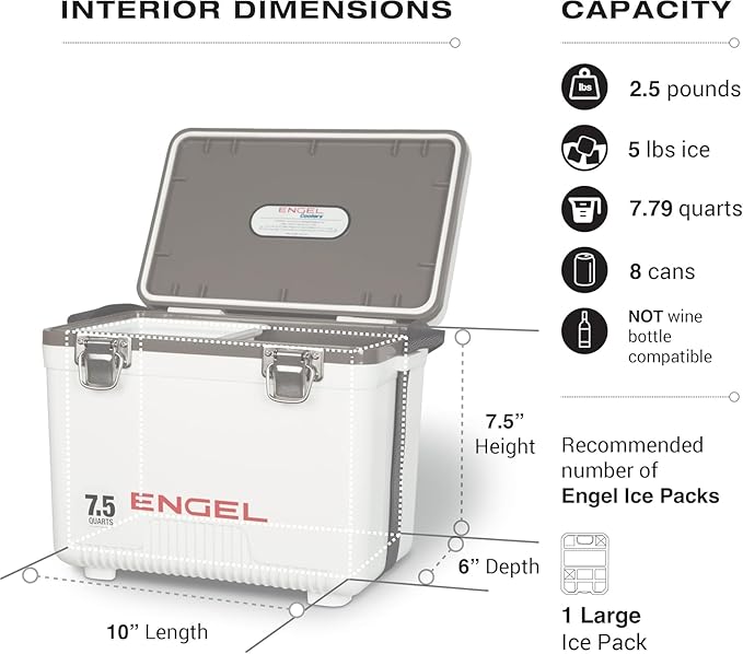 Engel UC7 7.5qt Leak-Proof, Air Tight, Drybox Cooler and Small Hard Shell Lunchbox for Men and Women - Image 5