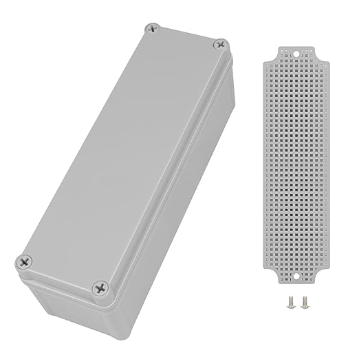Junction Box，9.8"x 3.3"x 3.1" Outdoor Electrical Box with Mounting Plate, IP67 Dustproof Waterproof ABS Plastic Project Box, DIY Electrical Enclosure Gray (250x 85x 80 mm) - Image 7