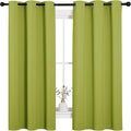 NICETOWN Thermal Insulated Solid Grommet Top Blackout Holiday Decorative Curtains/Drapes for Kid's Room (1 Pair, 42 x 63 inches in Fresh Green) by NICETOWN