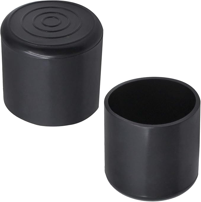 20Pcs Round Rubber Furniture Leg Caps 1"/25mm Vinyl Flexible Chair Leg Floor Protectors/Covers Plastic End Caps for Patio/Indoor Furniture Leg Caps Railing (Black) - Image 2
