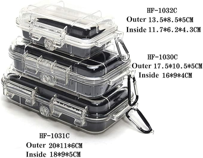 Plastic Waterproof Box Case Container Waterproof Shockproof Box Waterproof Dry Box Waterproof Cases Organization Locker Box Portable Dry Storage for Boat, Fishing Tackle, Phone, Camera, etc - Image 2