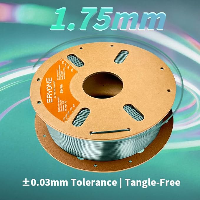 ERYONE Silk PLA Filament for 3D Printer, 1.75mm +/- 0.03mm, 1kg (2.2LBS)/Spool,Silk Emerald Green - Image 5