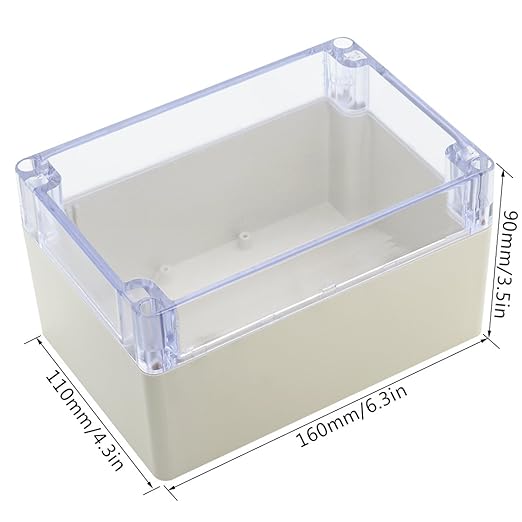 LeMotech ABS Plastic Junction Box Dustproof Waterproof IP65 Electrical Enclosure Box Universal Project Enclosure Grey with PC Transparent Clear Cover 6.3 x 4.3 x 3.5 inch(160 x110 x 90 mm) - Image 2