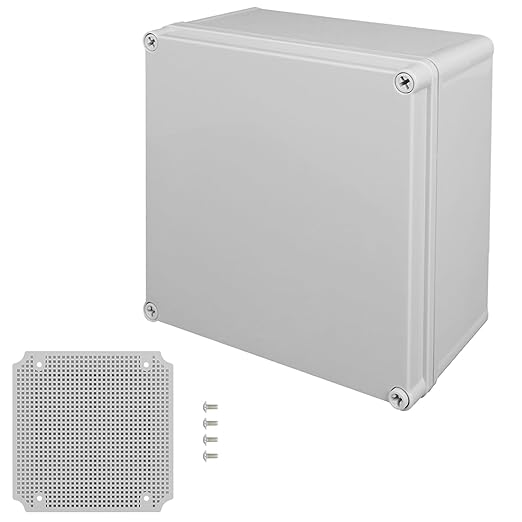 Junction Box，7.9"x 7.9"x 3.7" Outdoor Electrical Box with Mounting Plate, IP67 Dustproof Waterproof ABS Plastic Project Box, DIY Electrical Enclosure Gray (200x 200x 95 mm) - Image 7