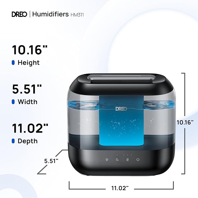 Dreo Humidifiers for Bedroom, 4L Top Fill for Large Room, 36H Runtime, 28 dB Quiet Supersized Cool Mist Air Humidifier for Baby Nursery, Plants, Indoor, Night Light, Easy to Clean & Fill, Black - Image 10