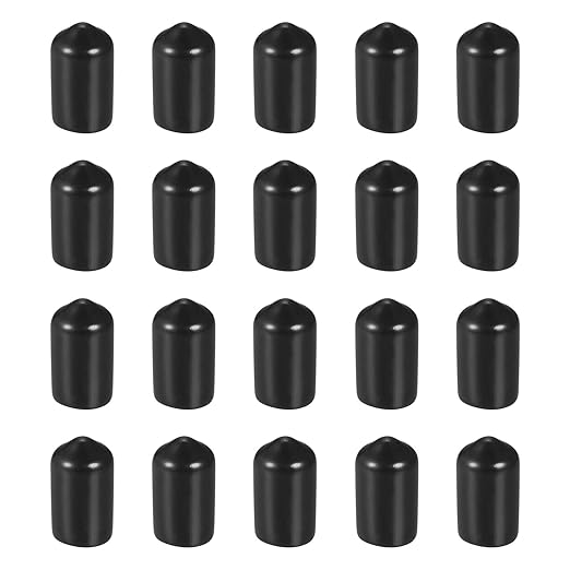 DMiotech 20 Pack 5/16" ID Black Screw Thread Protectors Rubber End Caps Bolt Covers for Screw Bolt Furniture Pipe by DMiotech