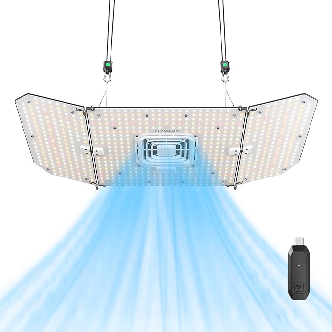 VIVOSUN AeroLight Wing AW200SE, LED Grow Light 200W with Integrated Circulation Fan & GrowHub Controller E25, Compatible with App & E42A, 2x4/3x3 Coverage, Establish an Intelligent Grow Environment by VIVOSUN