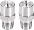 uxcell Flat Fan Spray Tip - 1/8BSPT Male Thread 304 Stainless Steel Nozzle - 65 Degree 1.4mm Orifice Diameter - 2 Pcs by uxcell