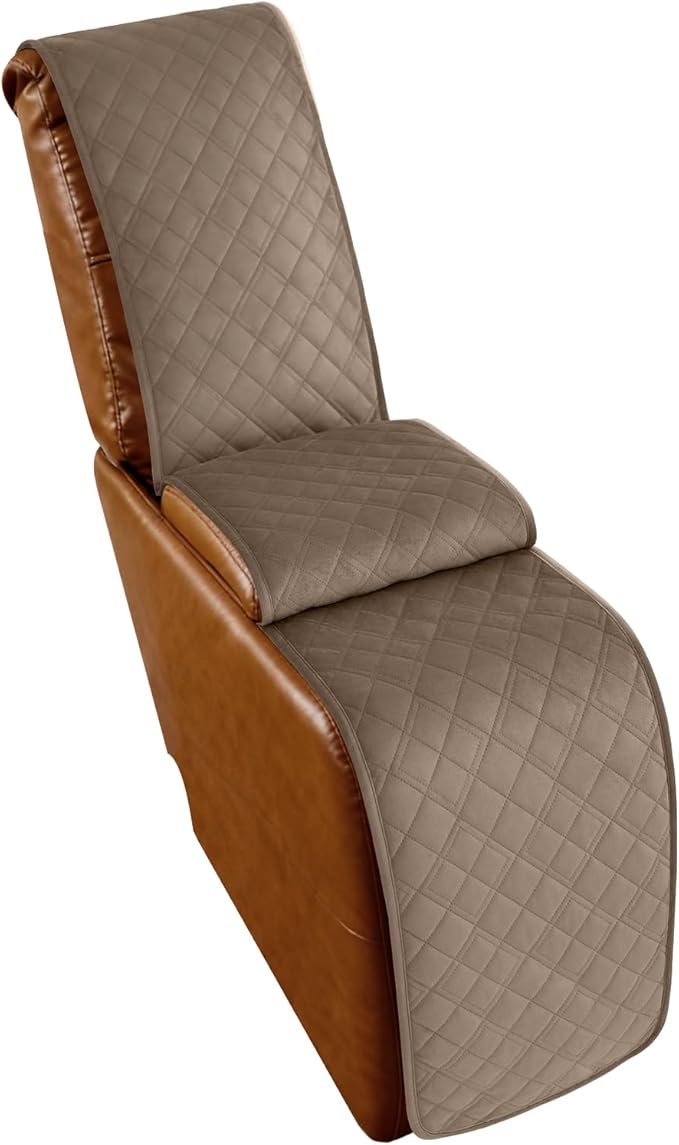 Arfntevss Recliner Sectional Couch Covers for Reclining Sectional L Shape Sofa Cover Non Slip Washable Recliner L Shaped Slipcover Middle Console Protector (1 Console Cover, Light Brown) by Arfntevss