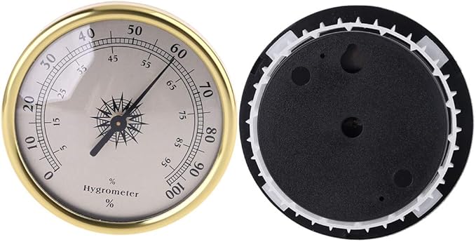 72mm Round Gold Hygrometer Humidity Meter Gauge Ring Surface - No Battery Needed - Image 5