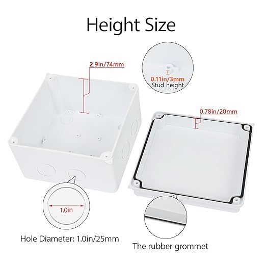 LeMotech Junction Box, Electrical Box IP65 Water Resistant Dustproof ABS Plastic Project Enclosure for Electronics White 5.9X 5.9X 3.9 inch - Image 6
