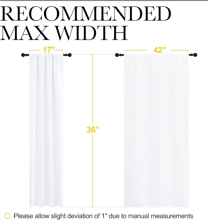 NICETOWN RV Curtains for Camper Windows, White Curtains for Kitchen, Home Decoration Light Filtering Drapes for Small Window (42 inches Wide by 36 inches Long, 1 Pair) - Image 7