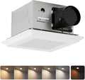 100CFM Bathroom Exhaust Fan With Night light: 26W Ceiling Fan With LED Light for Bathroom and Home, 5CCT Seletable & 2200K Amber Warm, Dimmable & Wet Rated, ETL Certified by JULLISON