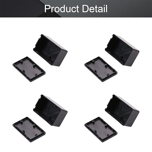 Fielect 8Pcs Dustproof Electronic Junction Box Plastic Enclosure Project Box for Electronic Projects ABS Black 2.36 x 1.42 x 0.98 inch - Image 4