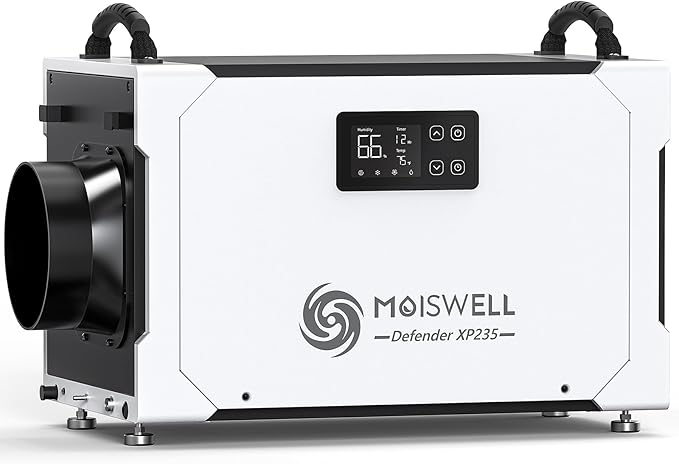235 Pints Commercial Dehumidifier with Pump and Drain Hose, Crawl Space dehumidifier Basement, Industry Water Damage Unit, 100 PPD at AHAM, Ideal for Industrial and Job Sites by Moiswell
