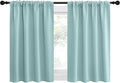 NICETOWN 2 Panels Blackout Curtains, Rod Pocket Thermal Insulated Drapes for Kitchen, Heavy Duty Small Window Treatment for Dorm Room, Studio Apartment, Basement (Aqua Green, W42 x L30) by NICETOWN
