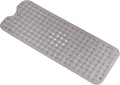 Anti-Slip Bathtub Shower mat, 39.3×15.7 inch（Approximately 100 × 40cm） Soft Oversized Machine Washable Non-Slip Bathtub mat with Drainage Holes, Bathroom Floor Suction Cup.（1-Clear Gray） by ERASILKEN-X